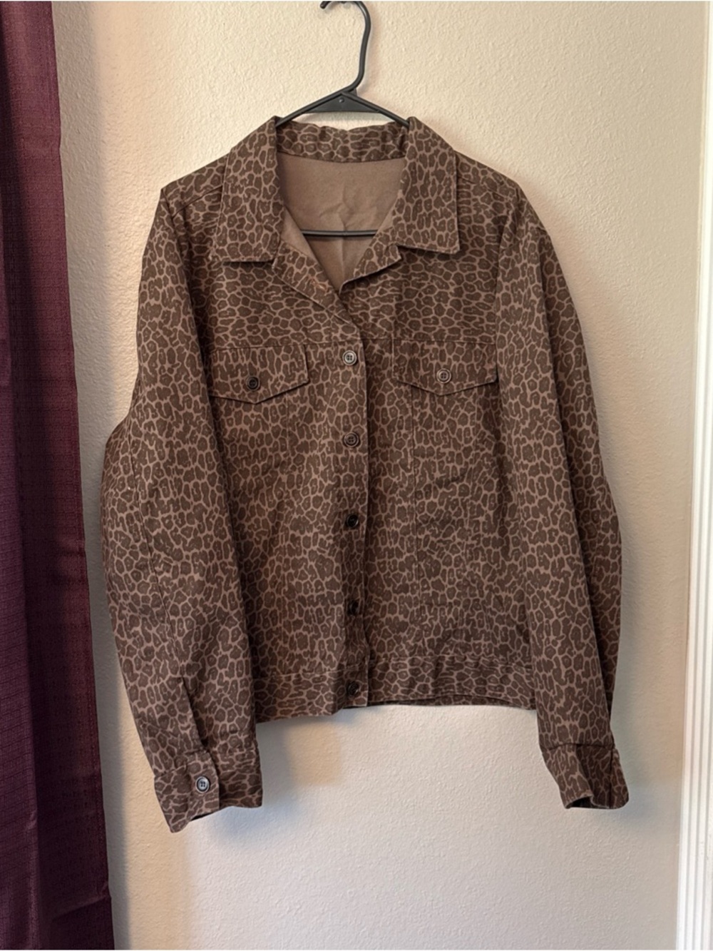 #781 boutique Animal Print Denim Jacket Size Extra Large